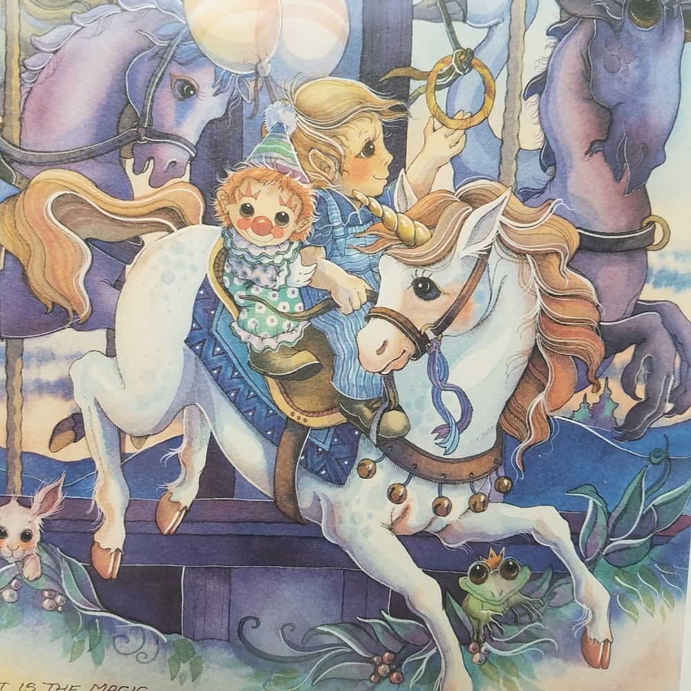 Jody Bergsma Limited Edition Lithograph Fantasy Elf Carousel, 12x16 - Picture 5 of 12